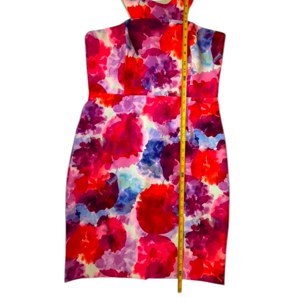 Trina Turk Delano Watercolor Floral Sleeveless Sheath Racerback Cocktail Size 12 - Picture 8 of 10